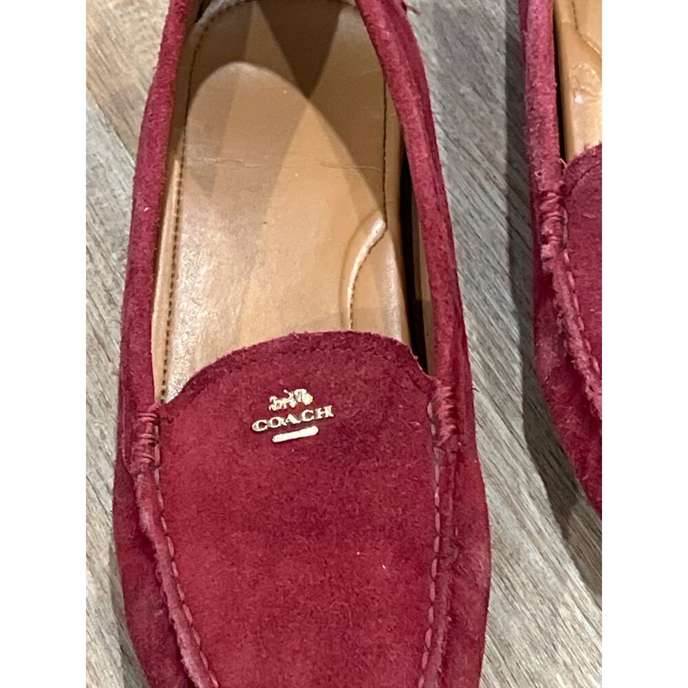 Coach Suede Fuchsia Loafers Size 9B Elegant Driving Shoes - Picture 4 of 13